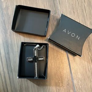 Men's stainless steel rope cross necklace Avon